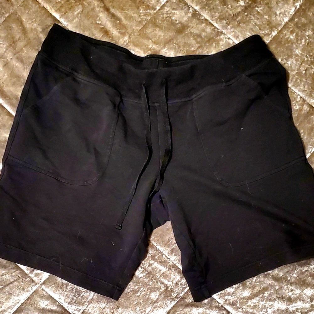 Black athleisure shorts